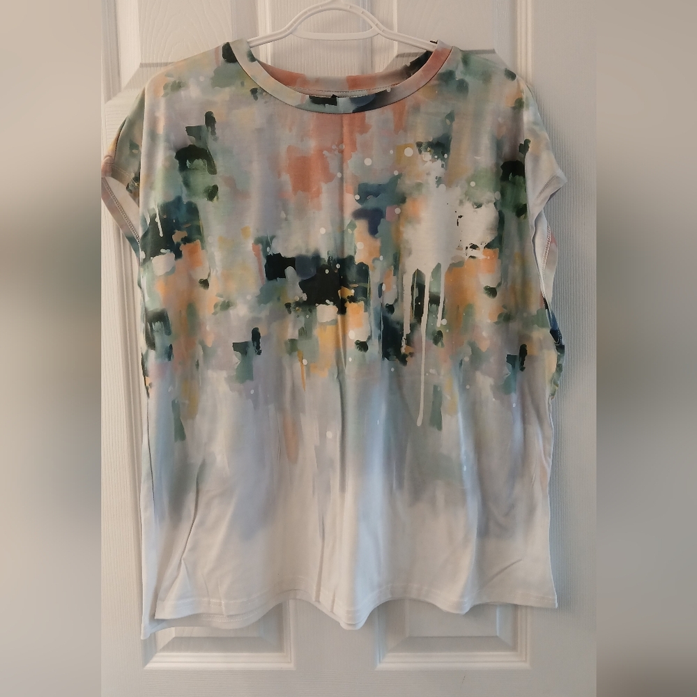 SHEIN Curve Watercolor Print Top – Size 1XL – Gently Used